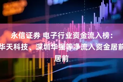 永信证券 电子行业资金流入榜：华天科技、深圳华强等净流入资金居前